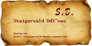 Steigervald Dénes névjegykártya