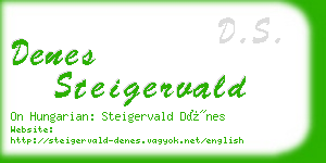 denes steigervald business card